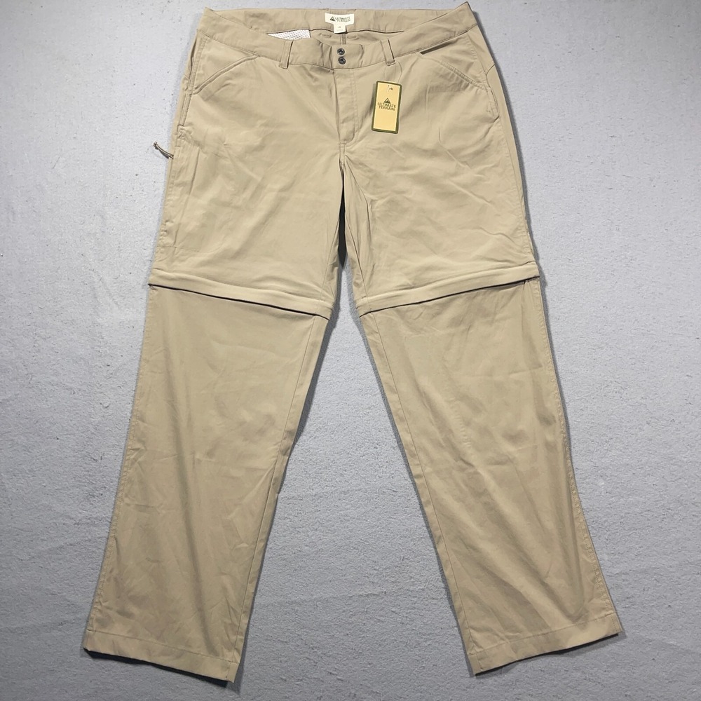 Ultimate Terrain Trailhead Women 16 Convertible Hiking‎ Pants Beige Mountain NWT